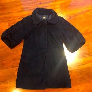 Adorable short bell sleeve coat in navy